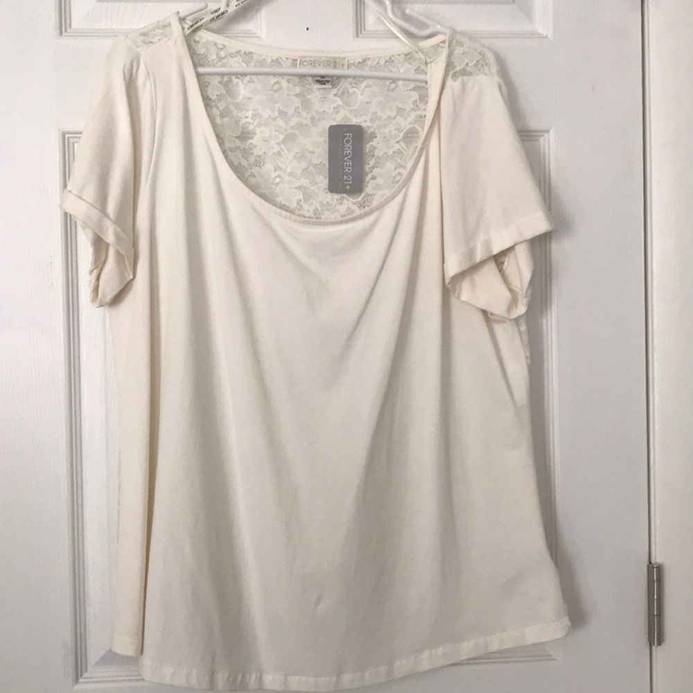 Cream t lace back